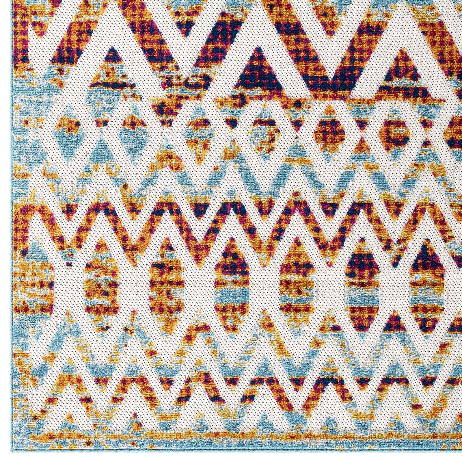 Reflect Tamako Diamond and Chevron Moroccan Trellis 5x8 Indoor / Outdoor Area Rug by Modway
