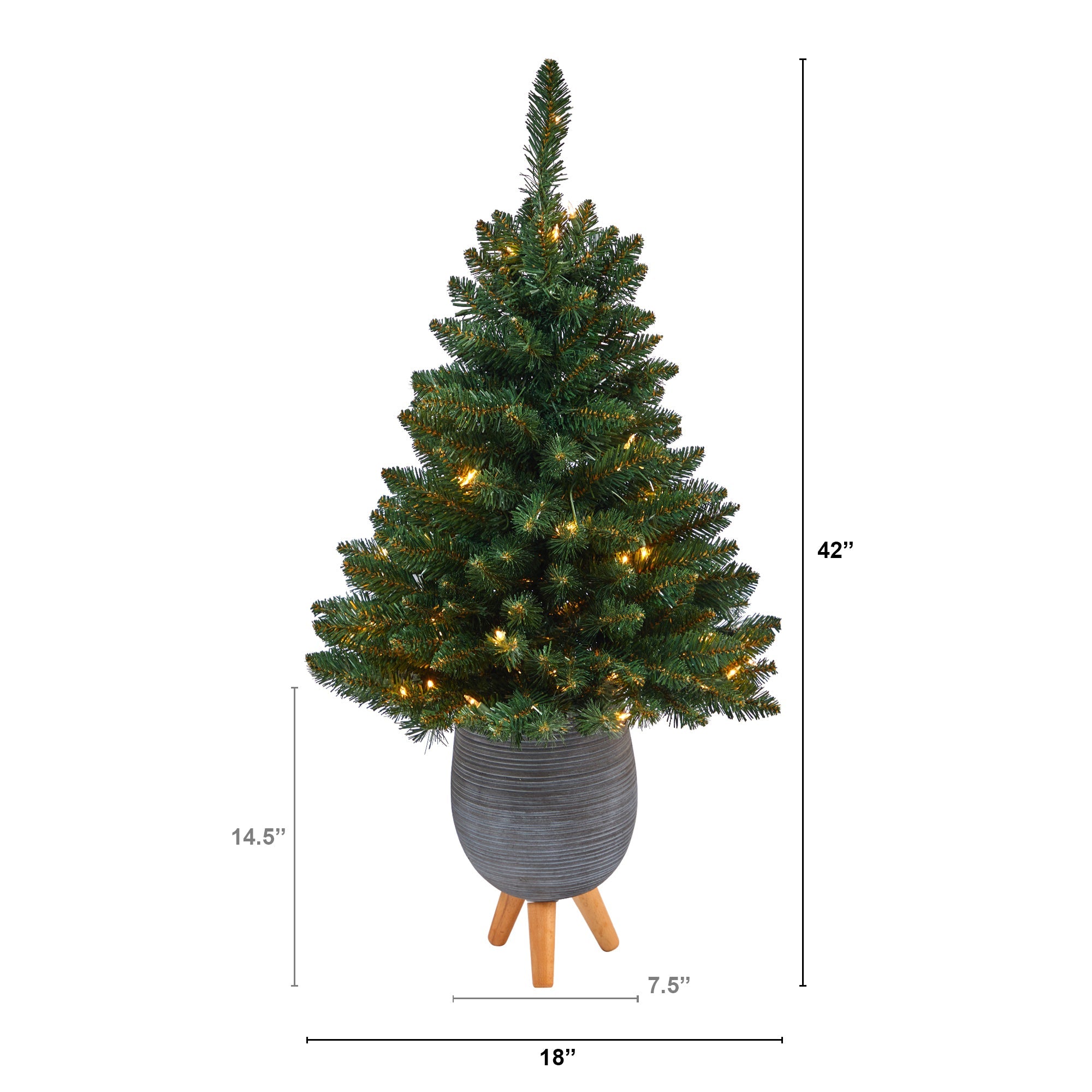 3.5' Northern Rocky Spruce Artificial Christmas Tree w/ 50 Clear Lights