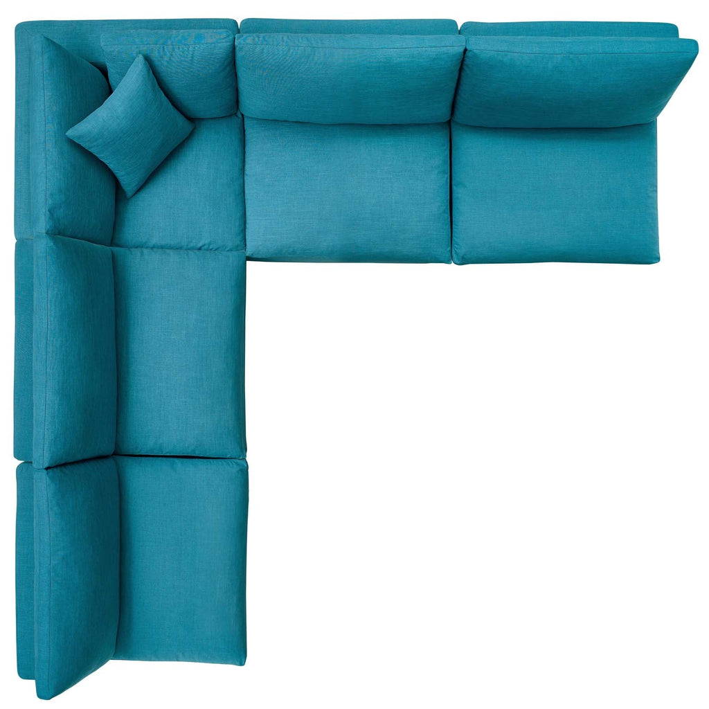 Commix 5-Piece Down Filled Overstuffed Armless Sectional Sofa by Modway