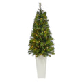57' Green Valley Pine Artificial Christmas Tree w/ 100 Warm White LED Lights