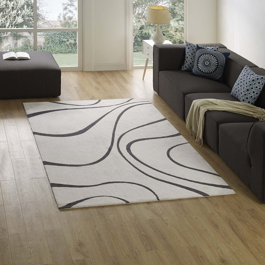 Therese Abstract Swirl 5x8 Area Rug by Modway