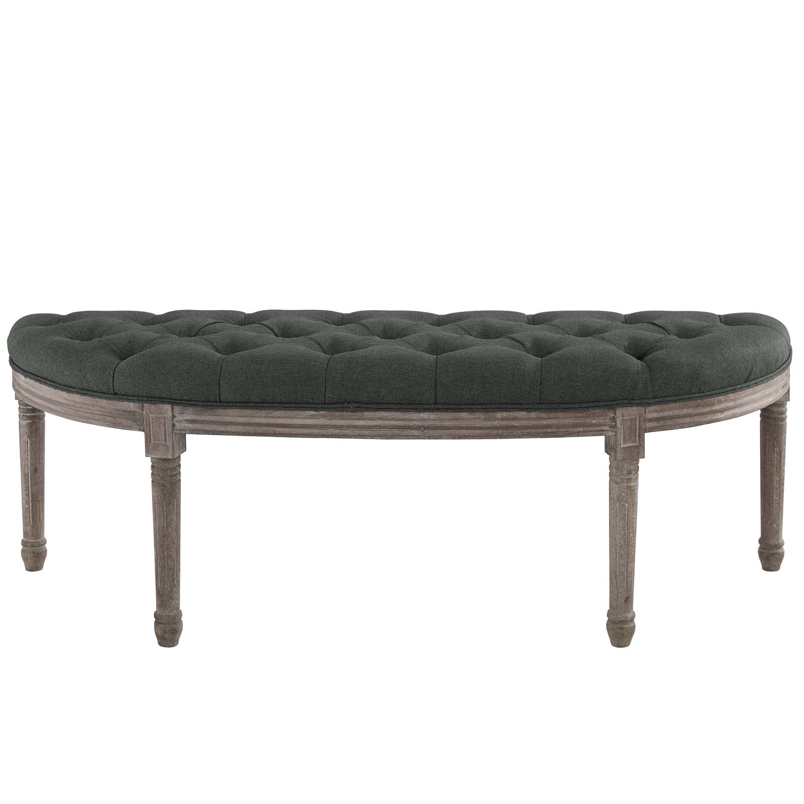 Esteem Vintage French Upholstered Fabric Semi-Circle Bench by Modway