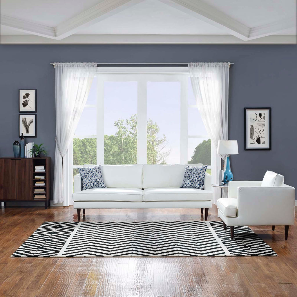 Ailani Geometric Chevron / Diamond 8x10 Area Rug by Modway