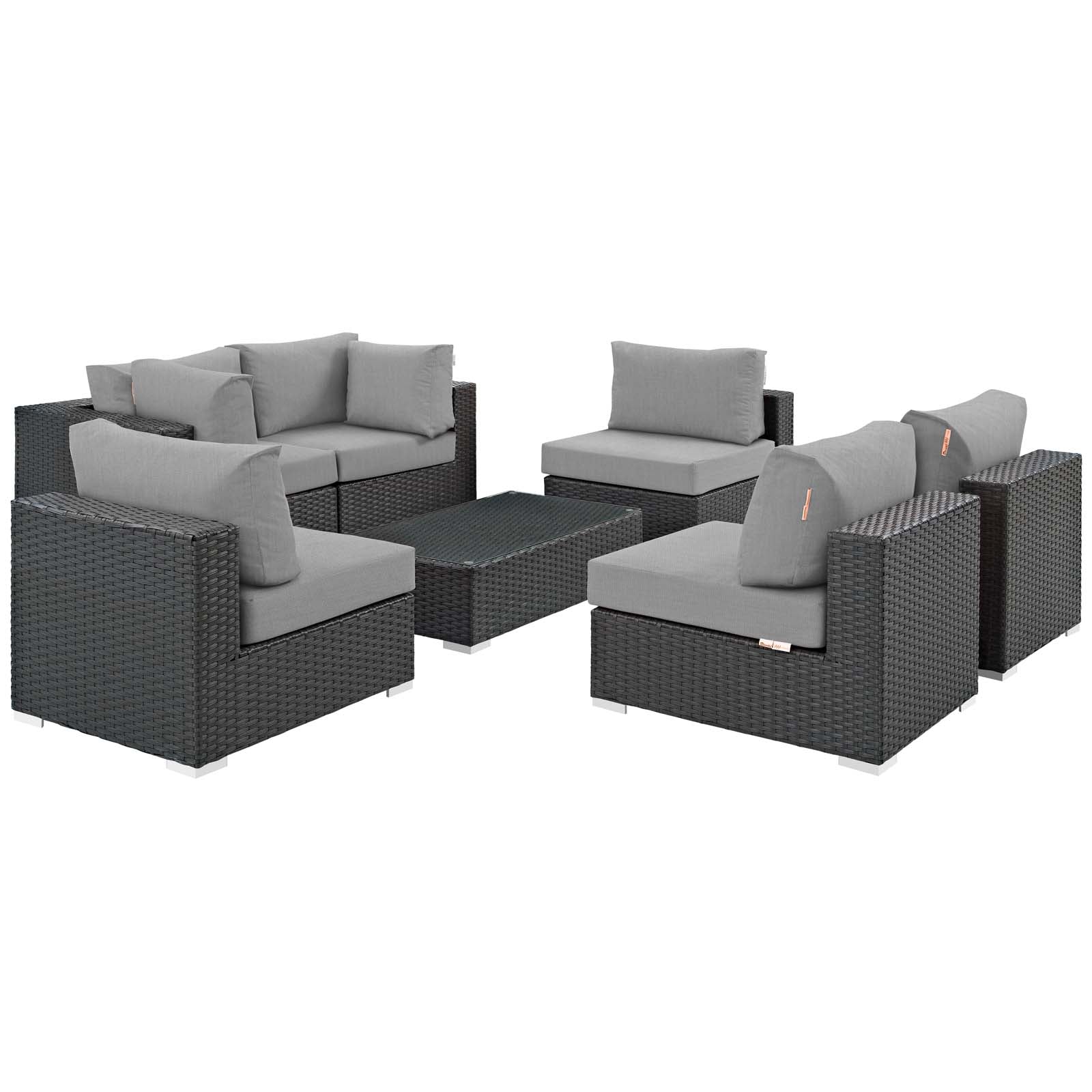 Sojourn 7 Piece Outdoor Patio Sunbrella¨ Sectional Set by Modway