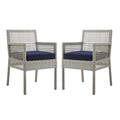 Aura Outdoor Patio Wicker Rattan Dining Armchair Set of 2 by Modway