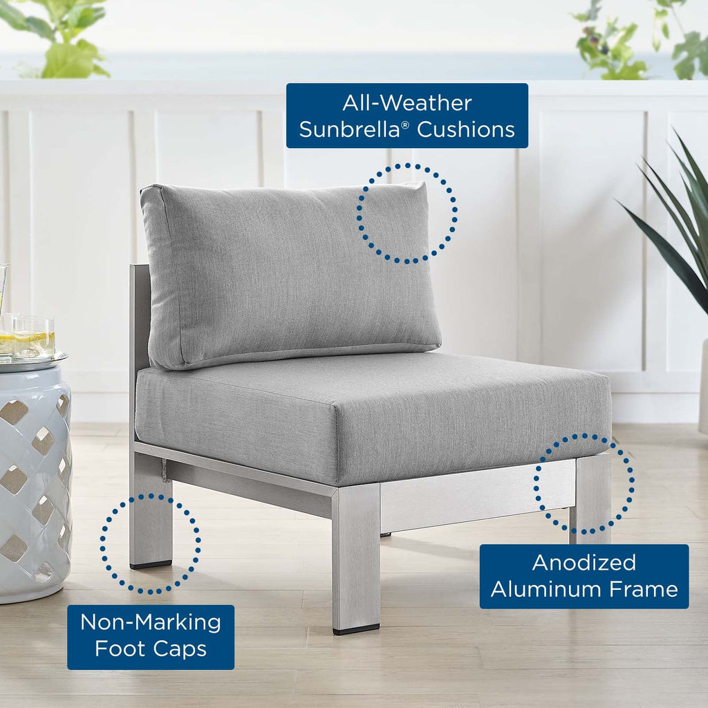 Shore Sunbrella¨ Fabric Aluminum Outdoor Patio Armless Chair by Modway