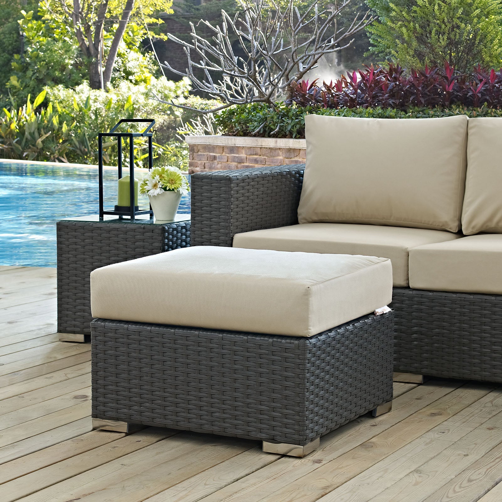Sojourn Outdoor Patio Sunbrella¨ Ottoman by Modway