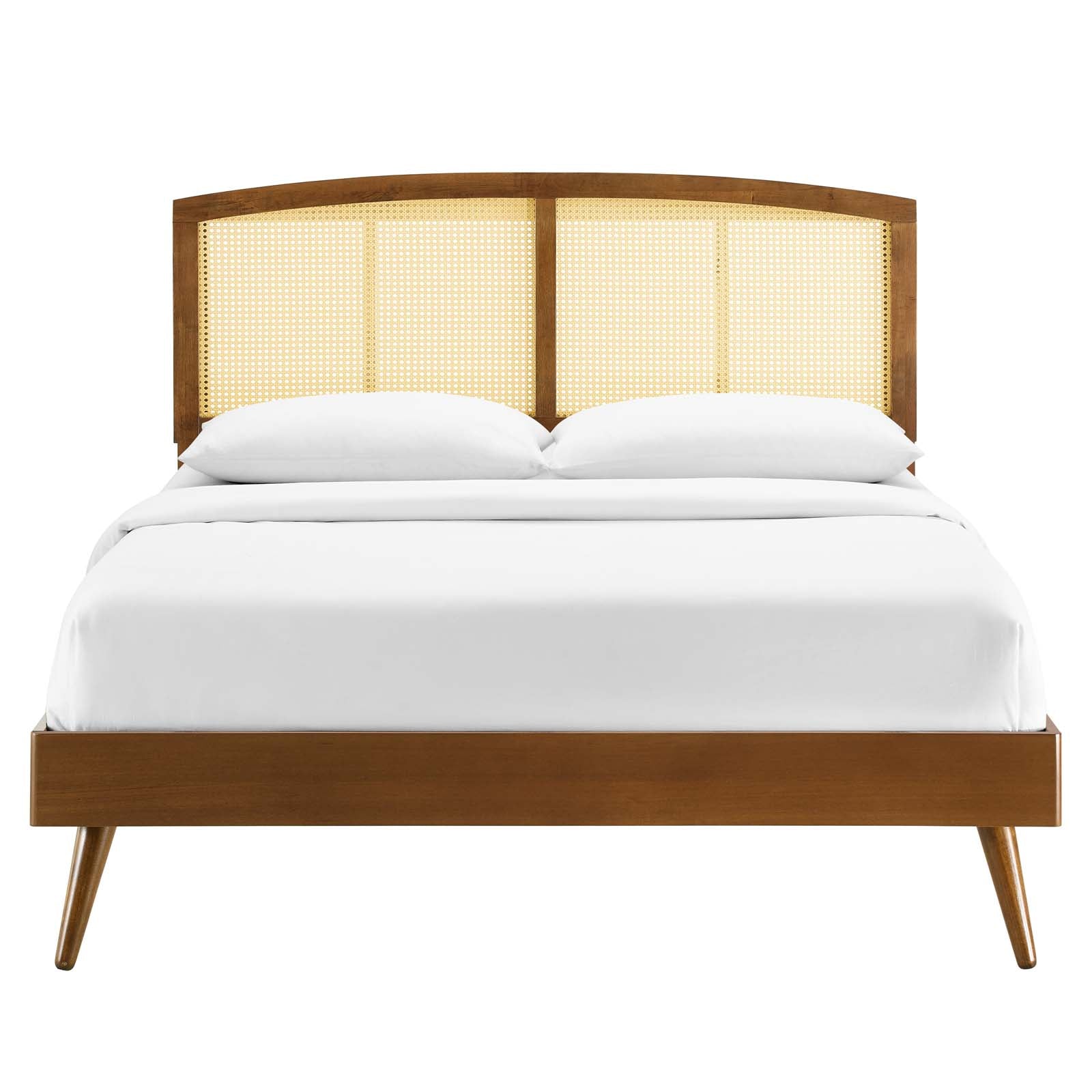 Sierra Cane and Wood King Platform Bed With Splayed Legs by Modway