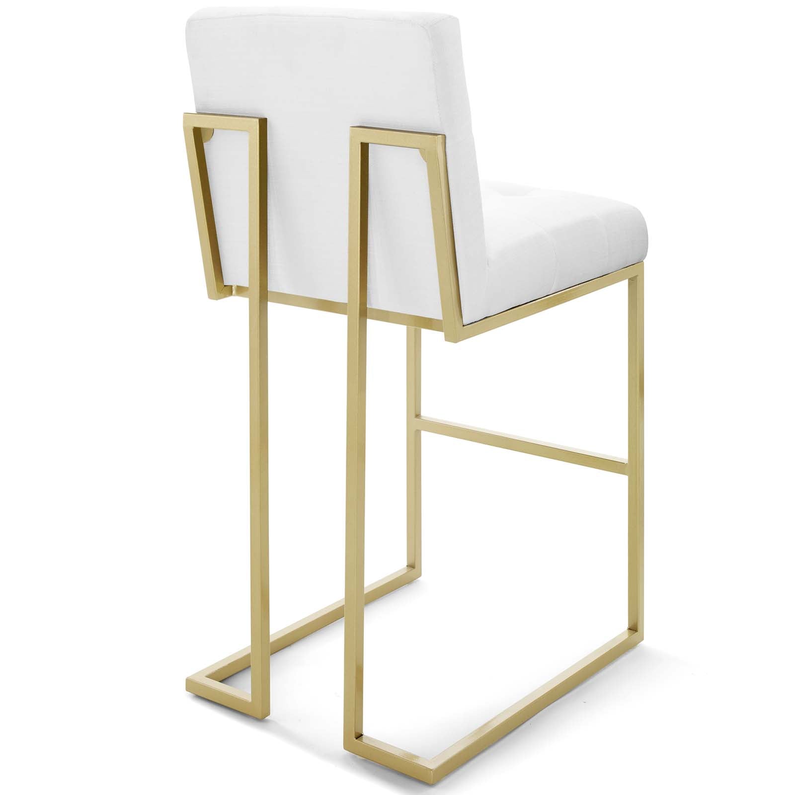 Privy Gold Stainless Steel Upholstered Fabric Bar Stool Set of 2 by Modway
