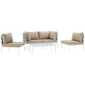 Harmony 5 Piece Outdoor Patio Aluminum Sectional Sofa Set by Modway