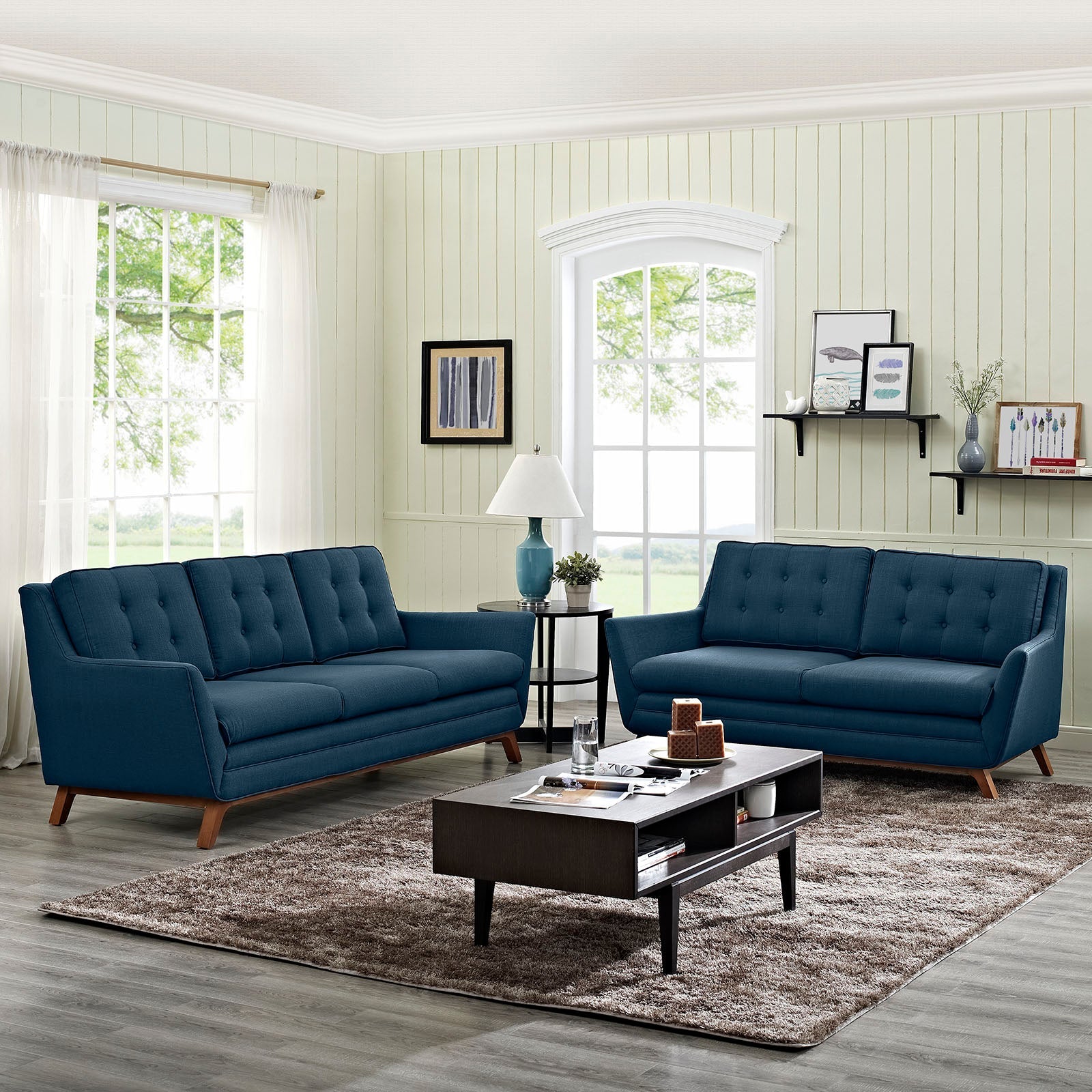 Beguile Upholstered Fabric Living Room Set Set of 2 by Modway
