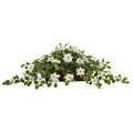 51" Poinsettia and Variegated Holly Artificial Plant in Decorative Planter