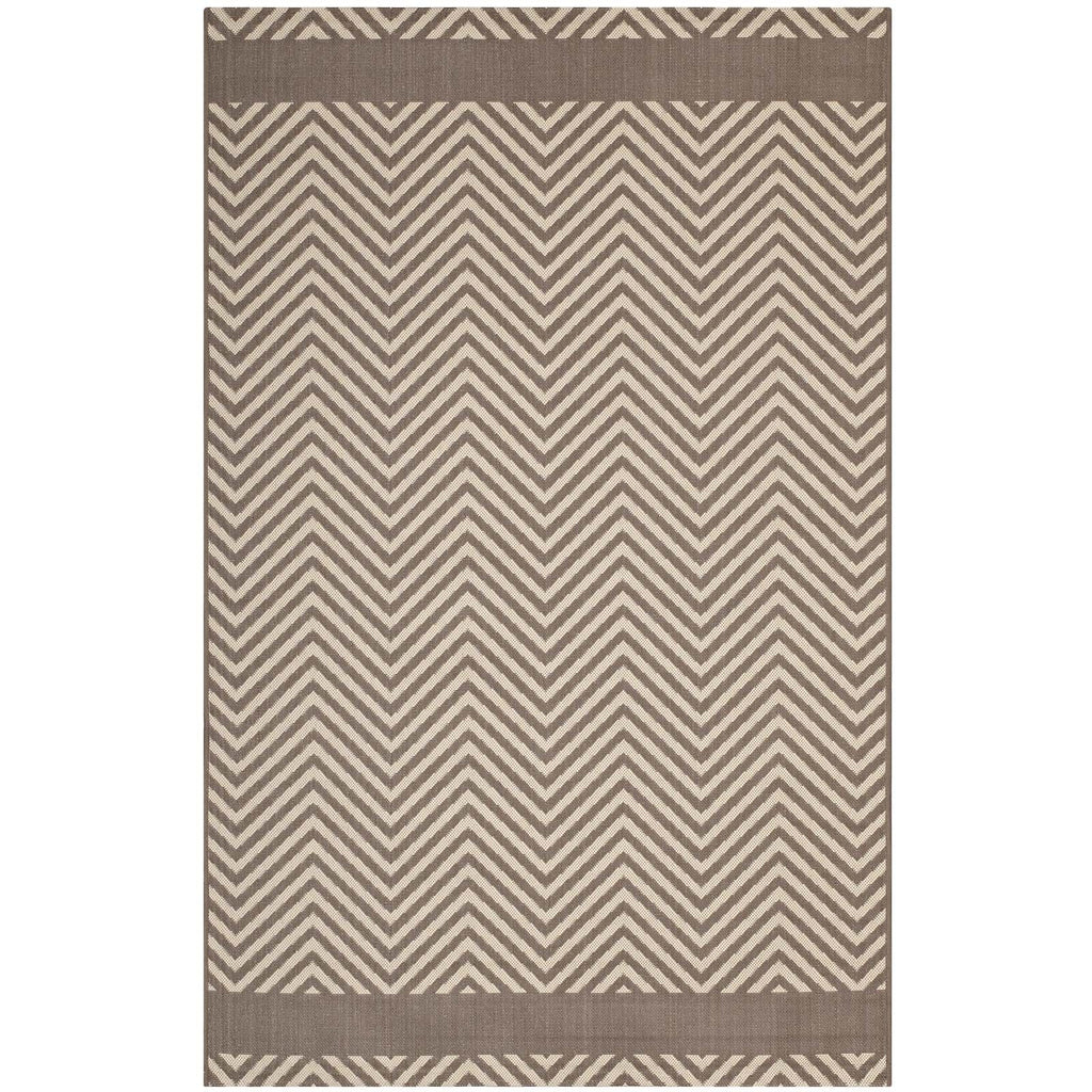 Optica Chevron With End Borders Indoor and Outdoor 8x10 Area Rug by Modway