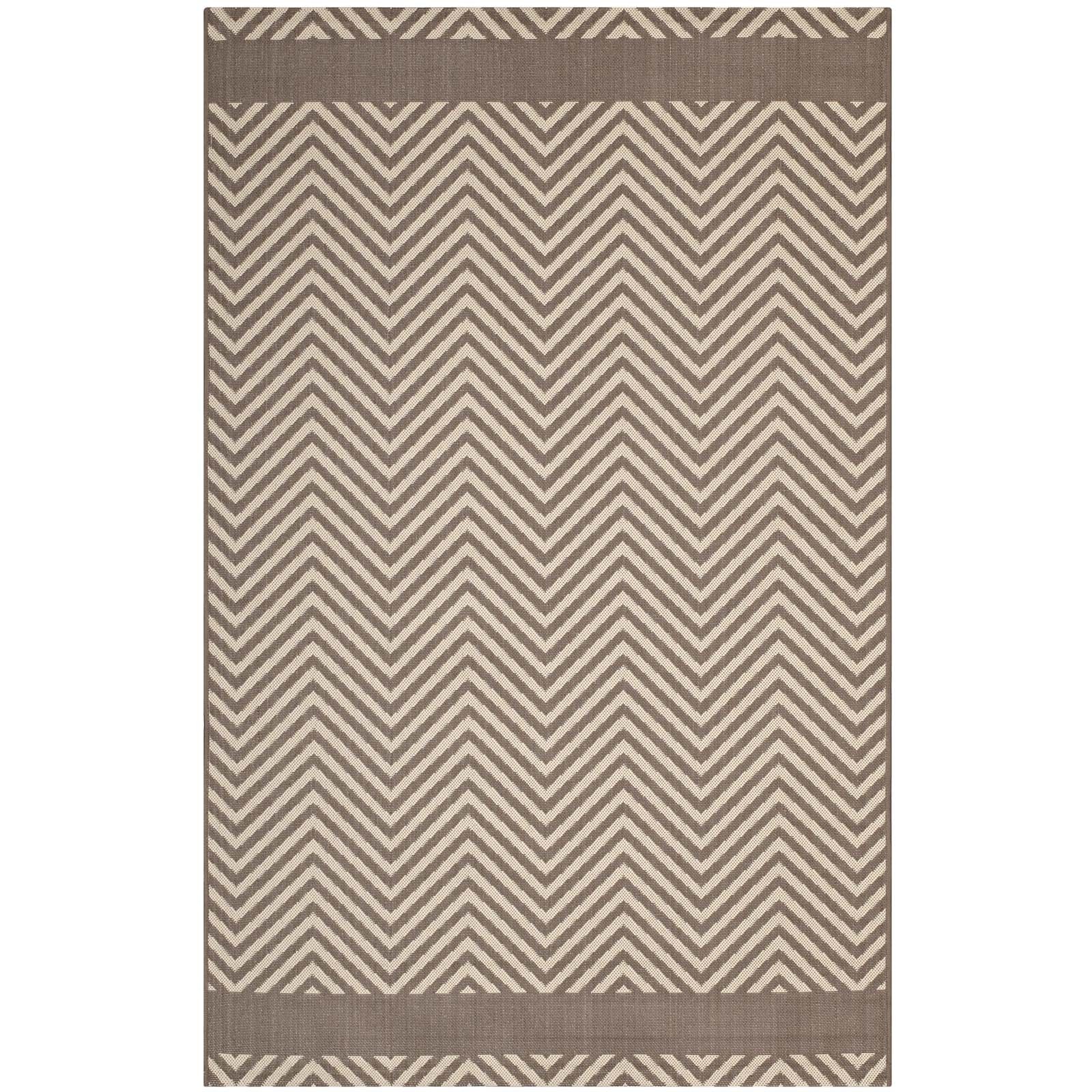 Optica Chevron With End Borders Indoor and Outdoor 8x10 Area Rug by Modway