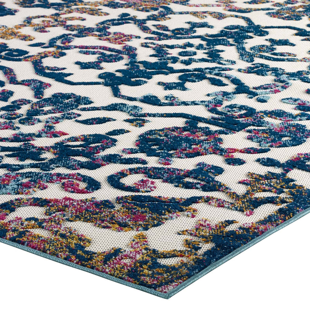 Reflect Primrose Ornate Floral Lattice 8x10 Indoor/Outdoor Area Rug by Modway