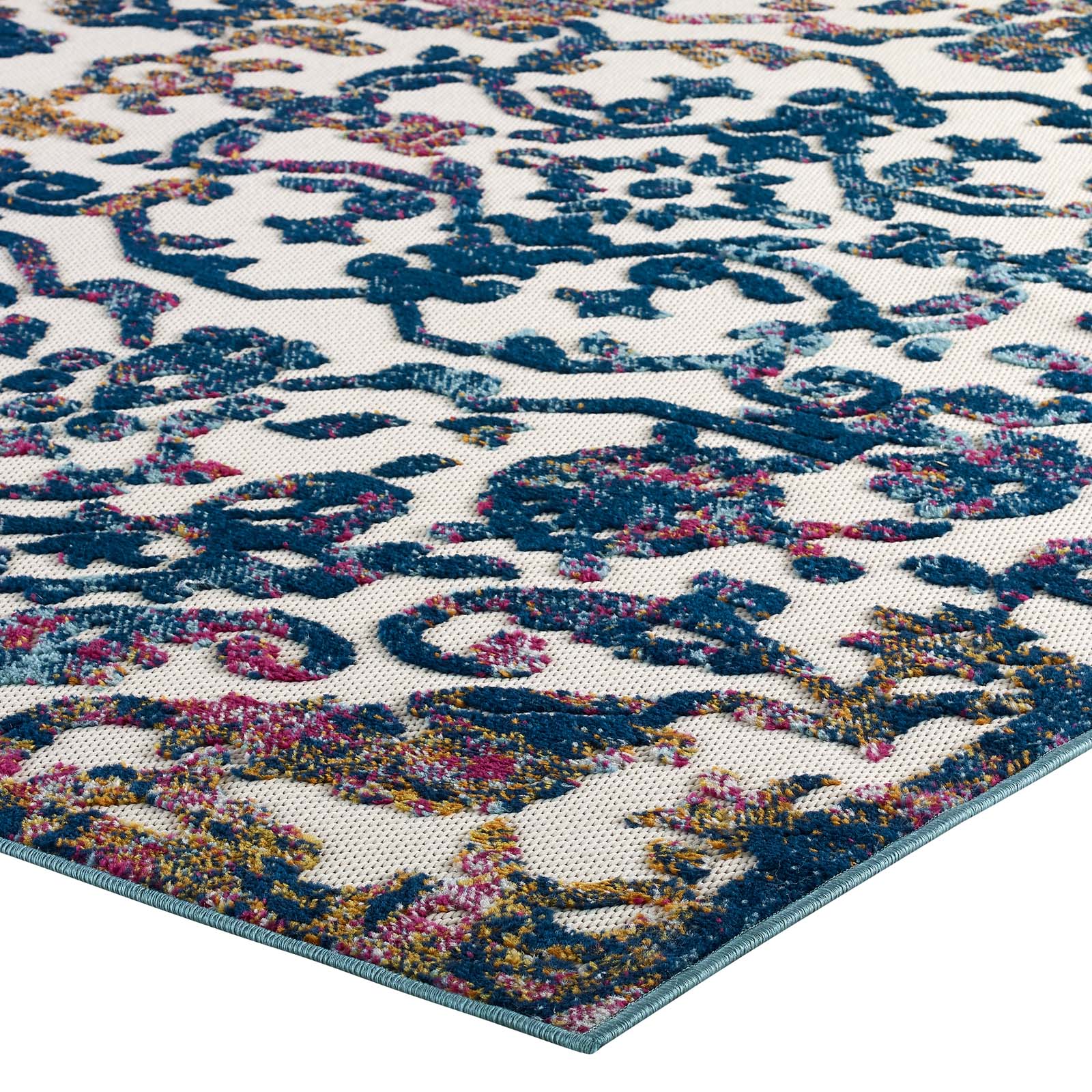 Reflect Primrose Ornate Floral Lattice 8x10 Indoor/Outdoor Area Rug by Modway