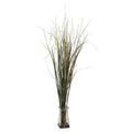 Grass & Bamboo w/Glass Vase Silk Plant