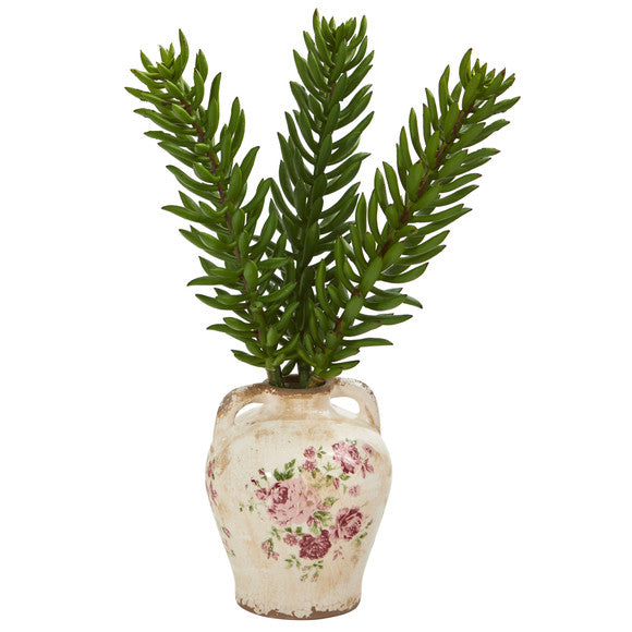 20" Succulent Artificial Plant in Floral Jar