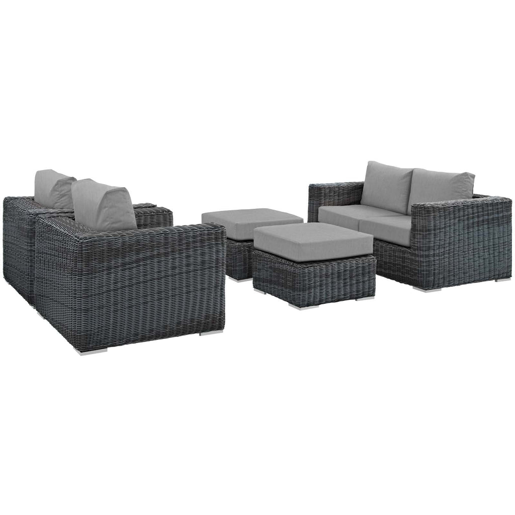 Summon 5 Piece Outdoor Patio Sunbrella¨ Sectional Set by Modway