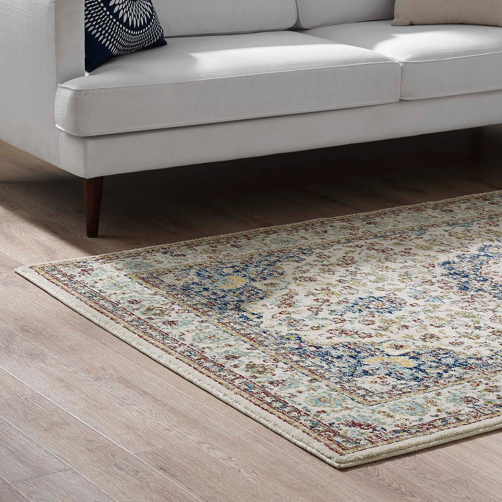 Meryam Distressed Vintage Medallion 5x8 Area Rug by Modway