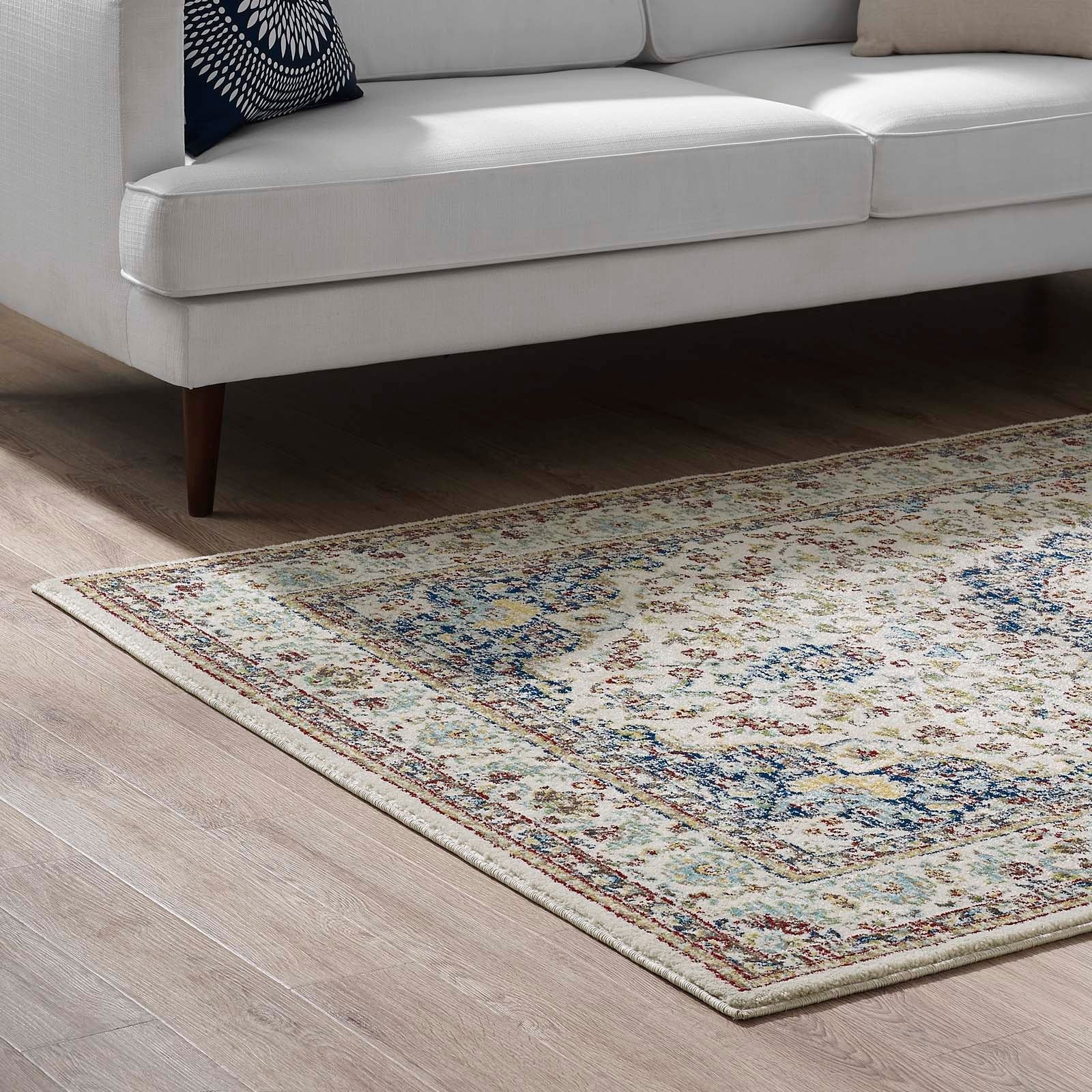 Meryam Distressed Vintage Medallion 5x8 Area Rug by Modway