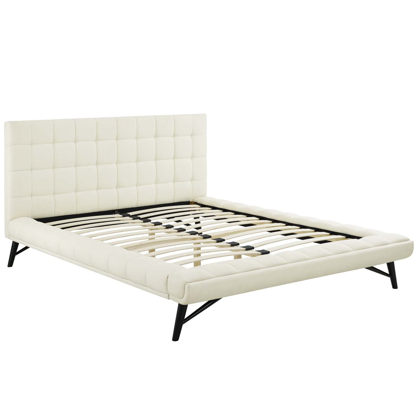 Julia Biscuit Tufted Upholstered Fabric Queen Platform Bed by Modway