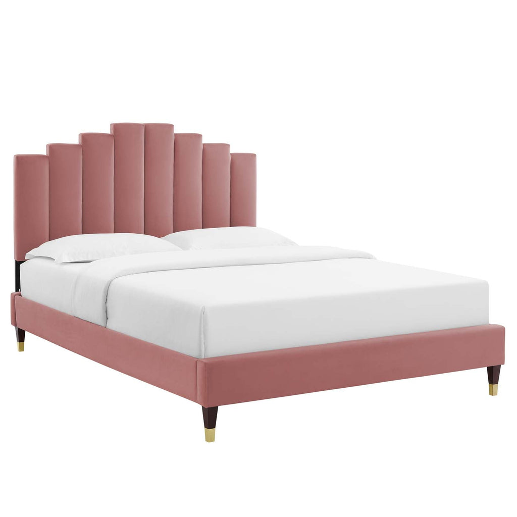 Elise Performance Velvet King Platform Bed by Modway