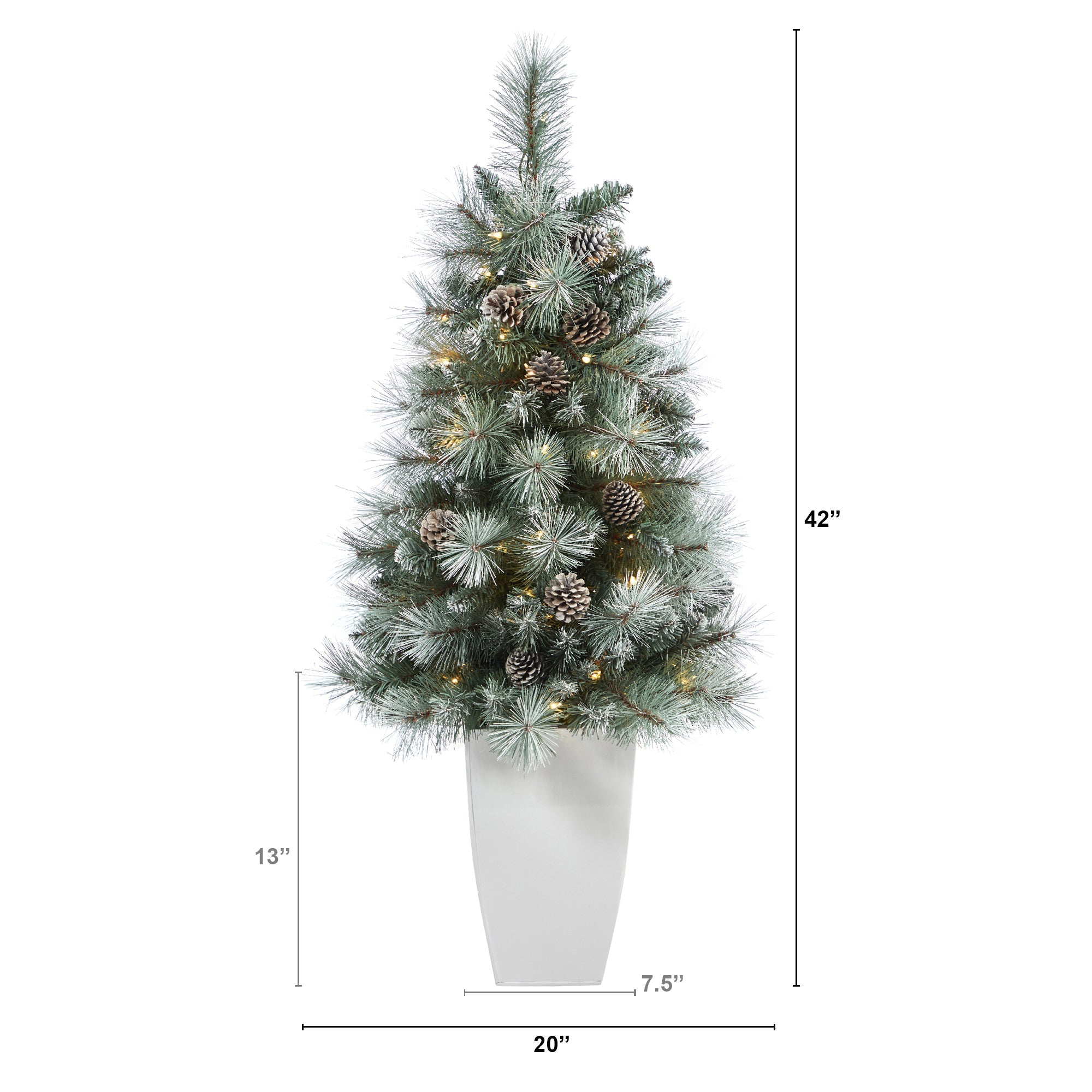 3.5' Frosted Tip British Columbia Mountain Pine Artificial Christmas Tree