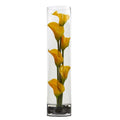 18" Mini Cally Lily Artificial Arrangement in Cylinder Glass