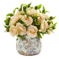 Camellia Artificial Arrangement in Decorative Vase
