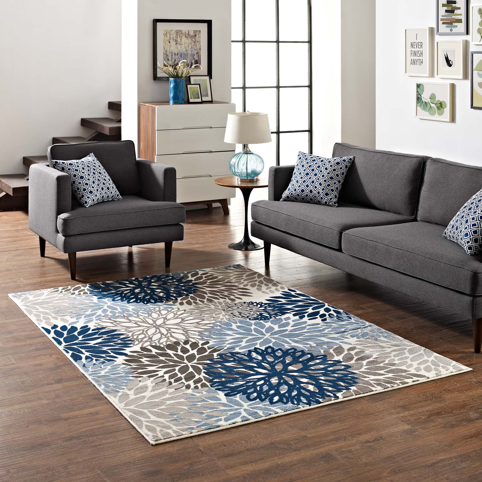 Calithea Vintage Classic Abstract Floral 5x8 Area Rug by Modway