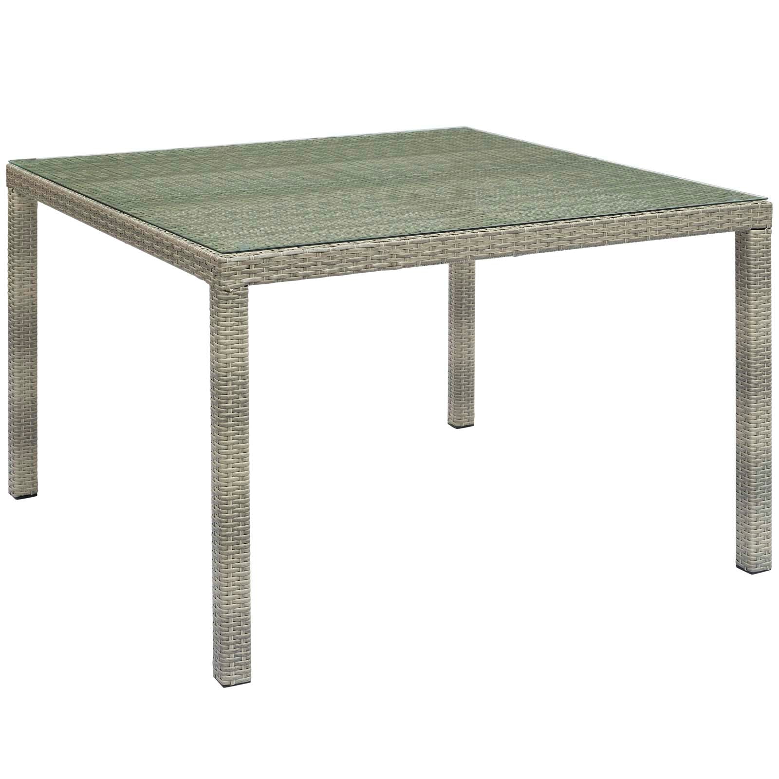 Conduit 47" Square Outdoor Patio Wicker Rattan Table by Modway
