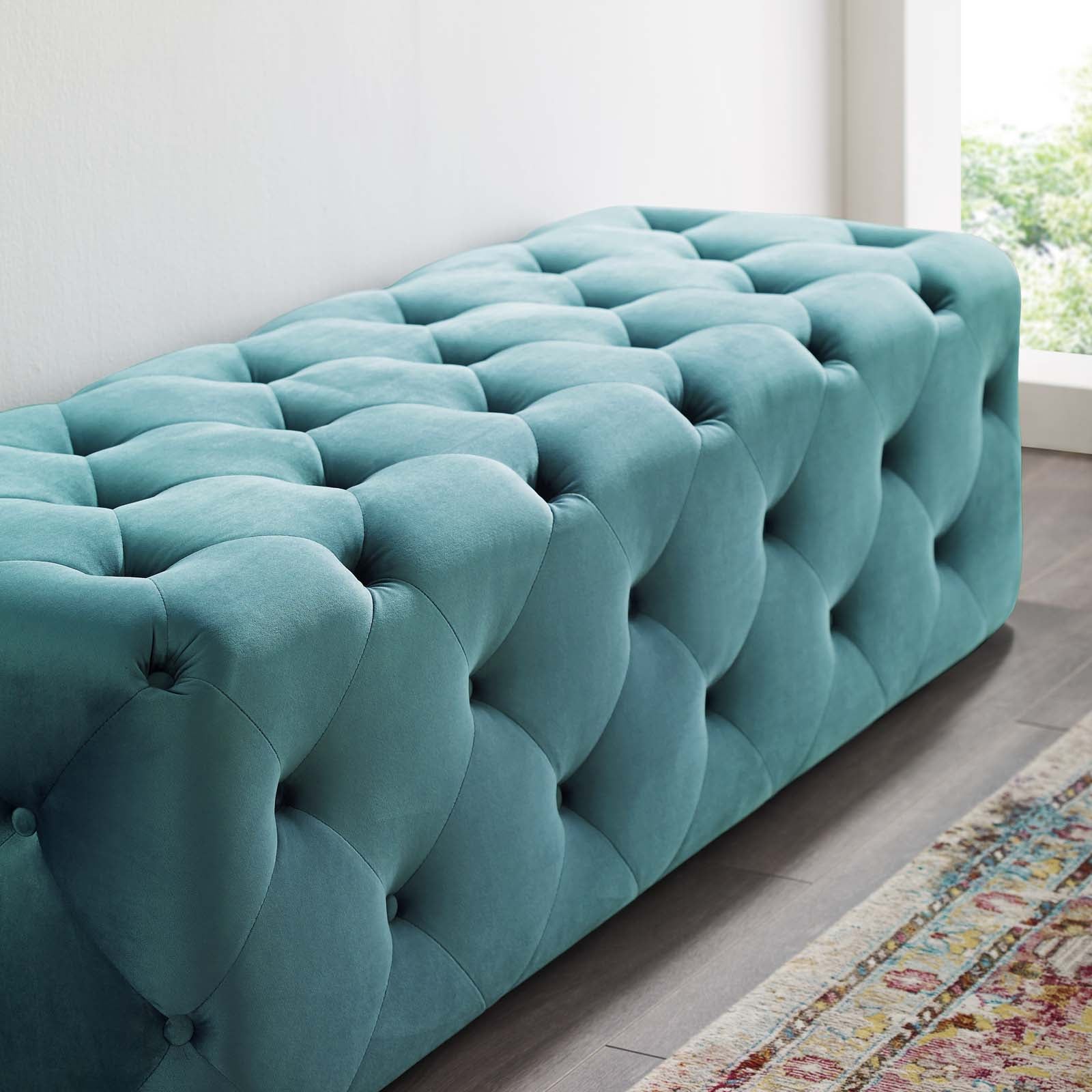 Amour 60" Tufted Button Entryway Performance Velvet Bench by Modway