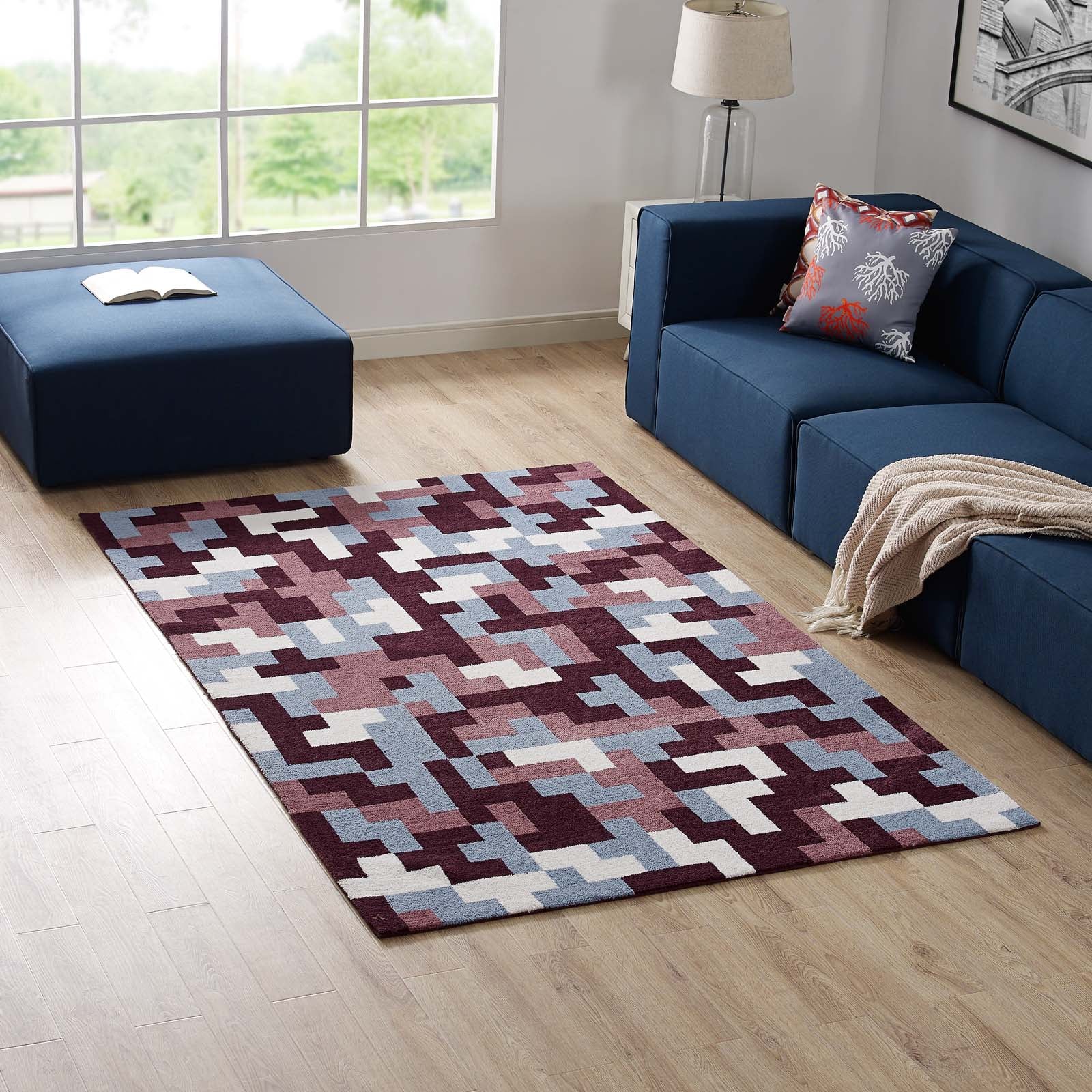 Andela Interlocking Block Mosaic 5x8 Area Rug by Modway