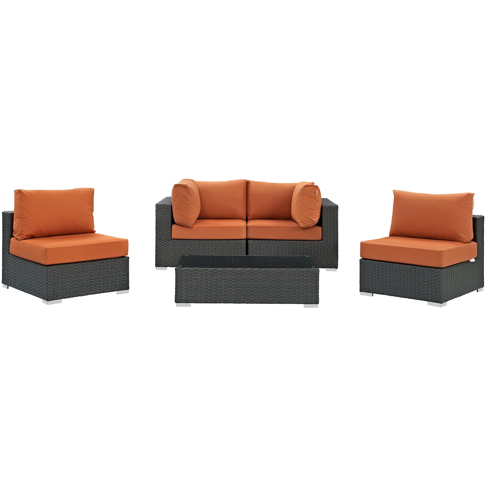 Sojourn 5 Piece Outdoor Patio Sunbrella¨ Sectional Set by Modway