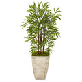 53" Bamboo Artificial Tree in Country White Planter