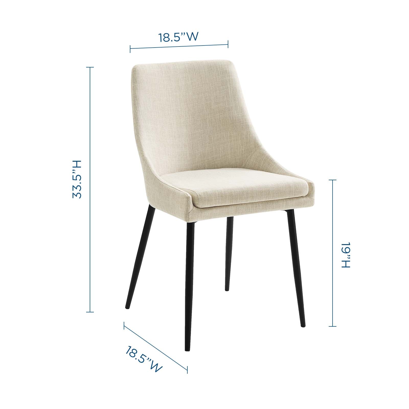 Viscount Upholstered Fabric Dining Chairs Set of 2 by Modway