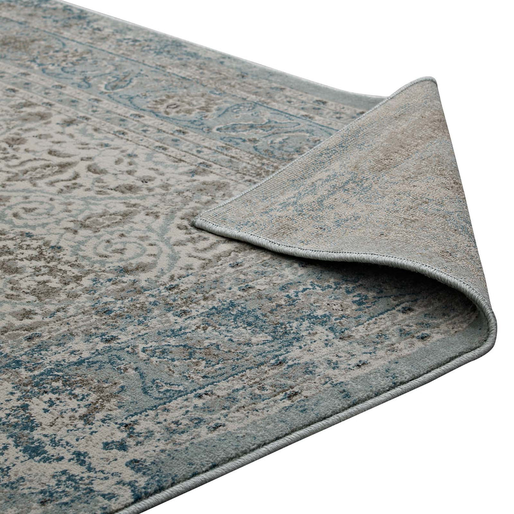Dilys Distressed Vintage Floral Lattice 5x8 Area Rug by Modway