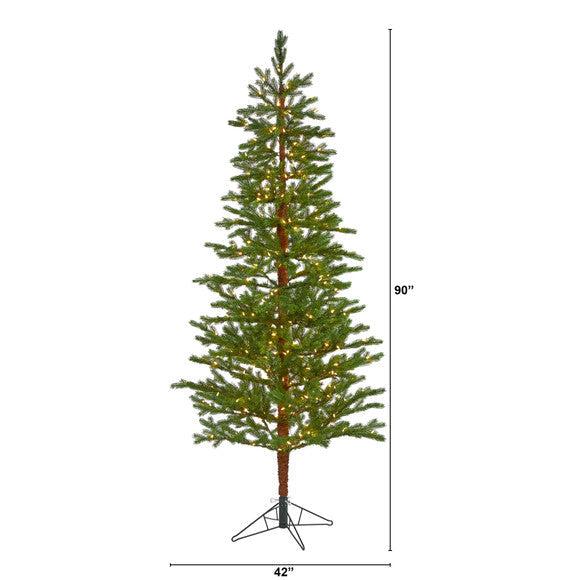 7.5' Fairbanks Fir Artificial Christmas Tree w/ 350 Clear Warm LED Lights