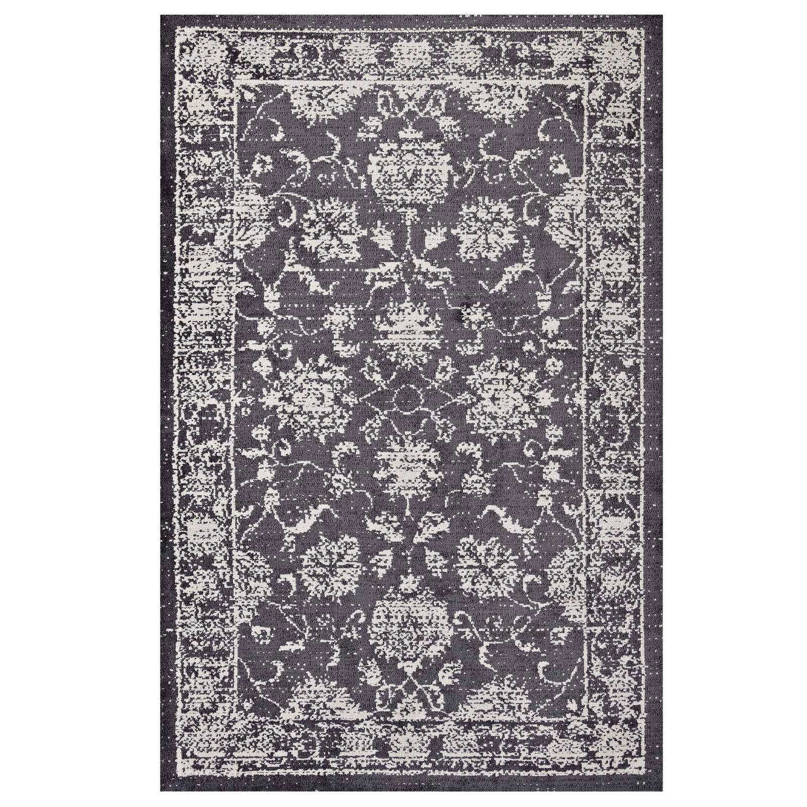Kazia Distressed Floral Lattice 5x8 Area Rug by Modway