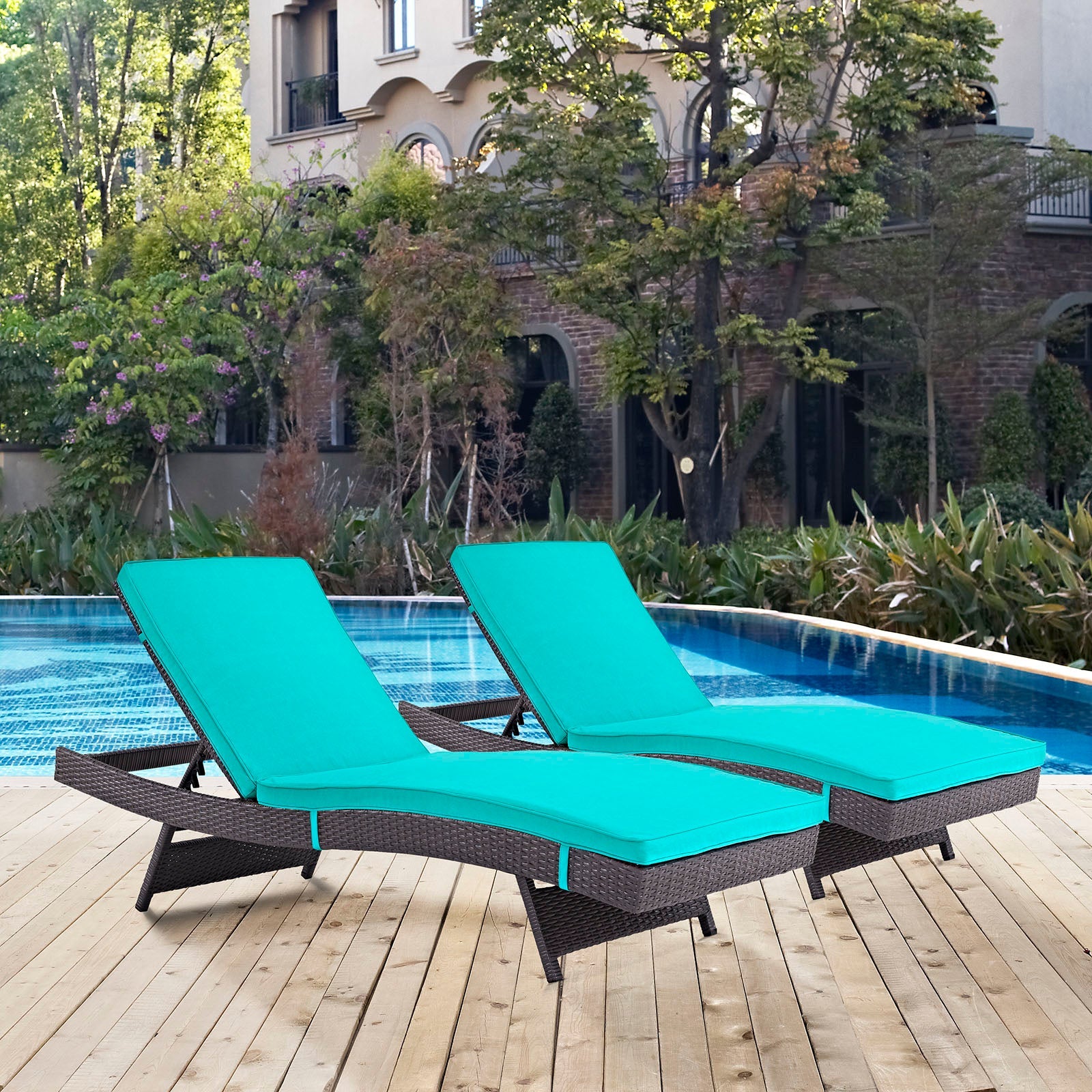 Convene Outdoor Patio Chaise Set of 2 by Modway