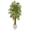 65"  Multi Bambusa Bamboo Artificial Tree in White Planter