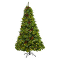7' Montana Mixed Pine Artificial Christmas Tree w/ Pine Cones, Berries