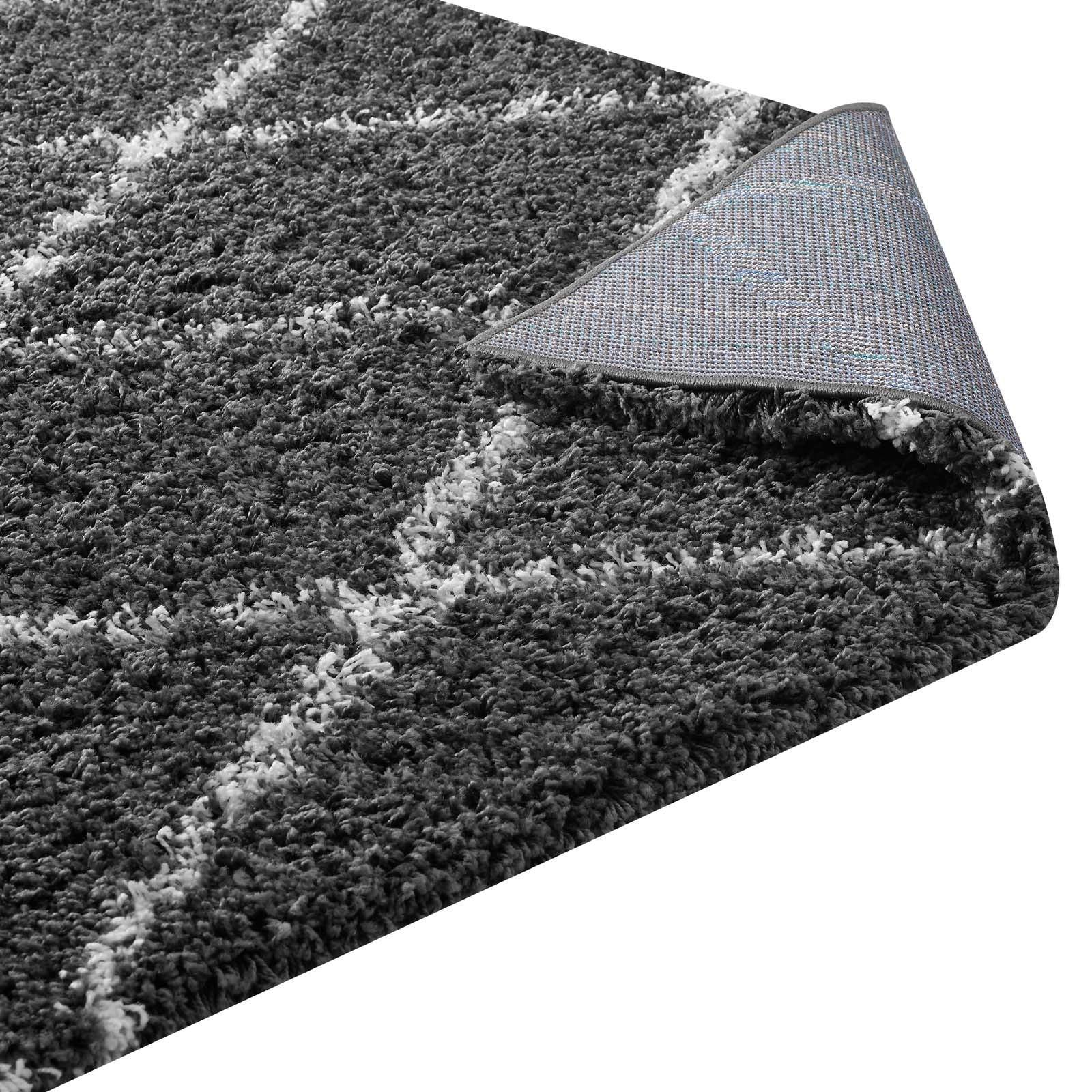 Toryn Diamond Lattice 5x8 Shag Area Rug by Modway