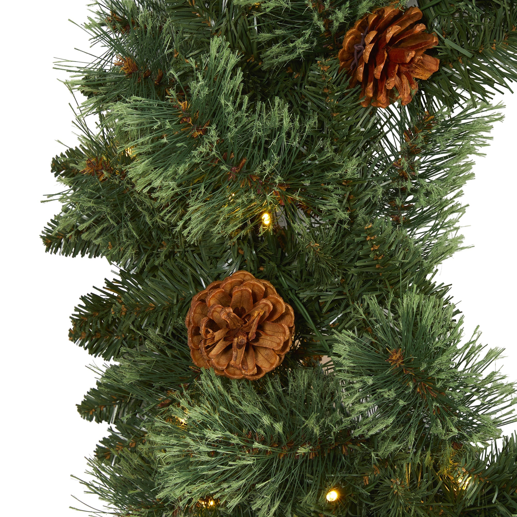 24" White Mountain Pine Artificial Christmas Wreath w/ 35 LED Lights