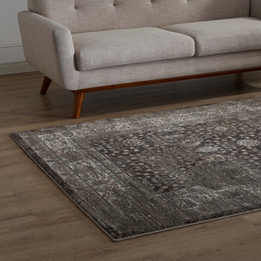 Berit Distressed Vintage Floral Lattice 8x10 Area Rug by Modway