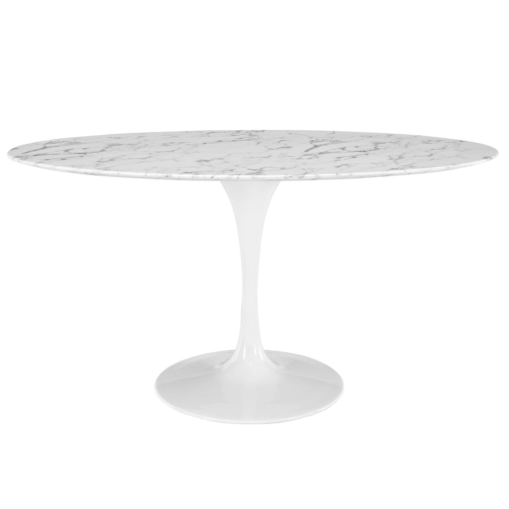 Lippa 60" Oval Faux Marble Dining Table by Modway
