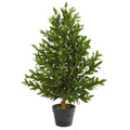 35"  Olive Cone Topiary Artificial Tree UV Resistant (Indoor/Outdoor)