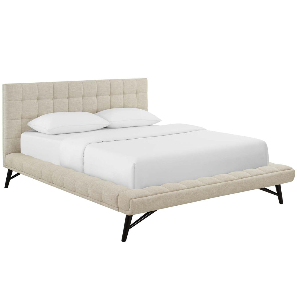 Julia Biscuit Tufted Upholstered Fabric Queen Platform Bed by Modway