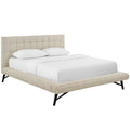 Julia Biscuit Tufted Upholstered Fabric Queen Platform Bed by Modway